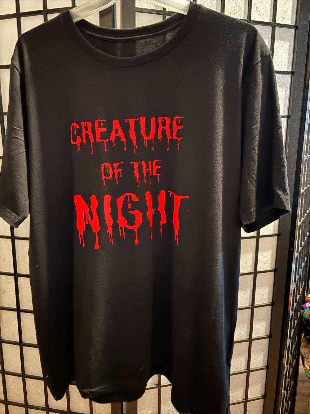Bella Canvas Black T-Shirt with Red 'Creature of the Night' Graphic